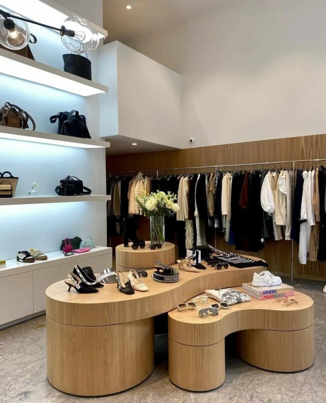 Platsbyggda möbler Stockholm Bild om Klädbutik